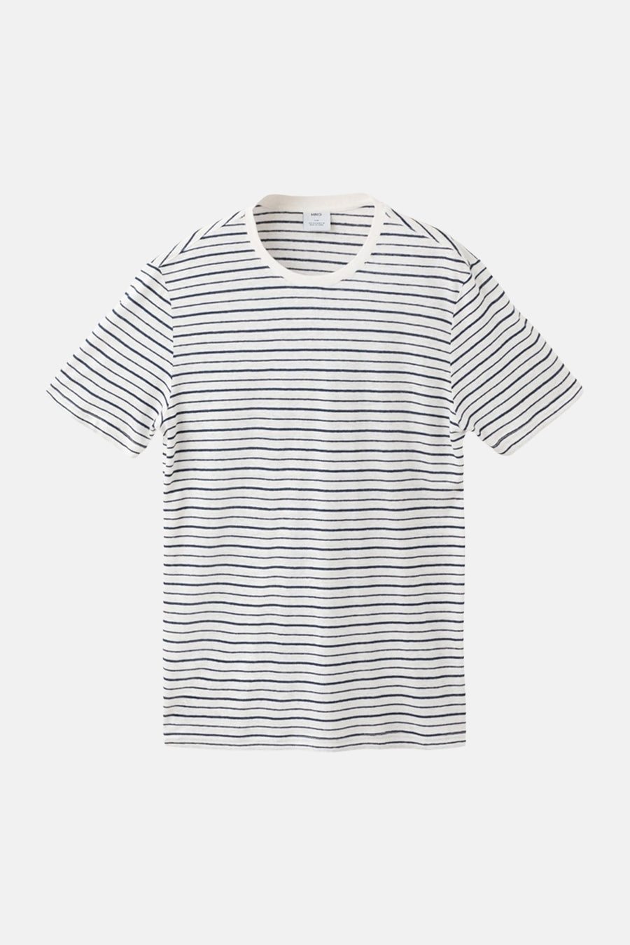 T-shirt multicolore de MANGO, avec imprimé à rayures horizontales et manches courtes.