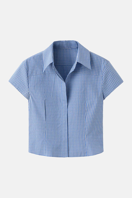 Chemise à manches courtes - Bleu