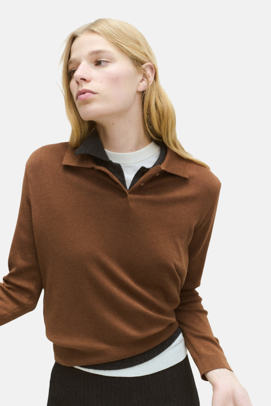 Pull à col rond - brun - MANGO