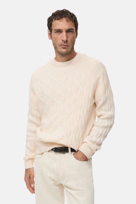 Pull à col rond - écru