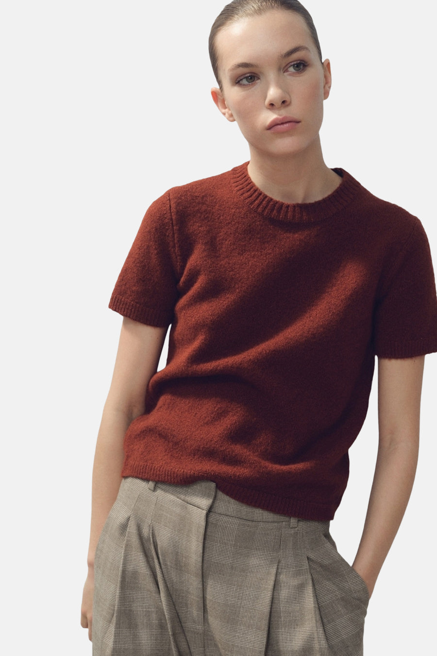 Pull à col rond - brun - MANGO