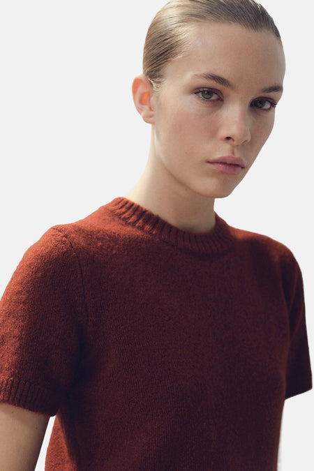 Pull à col rond - brun