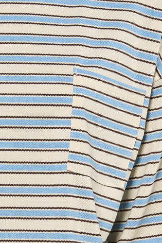 T-shirt bleu de Terra di Siena, avec un motif rayé et une poche poitrine plaquée.