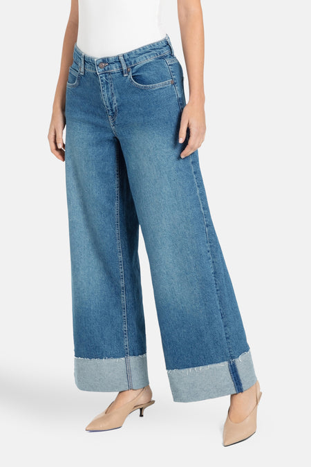 Jeans wide Mid blue denim - MAC