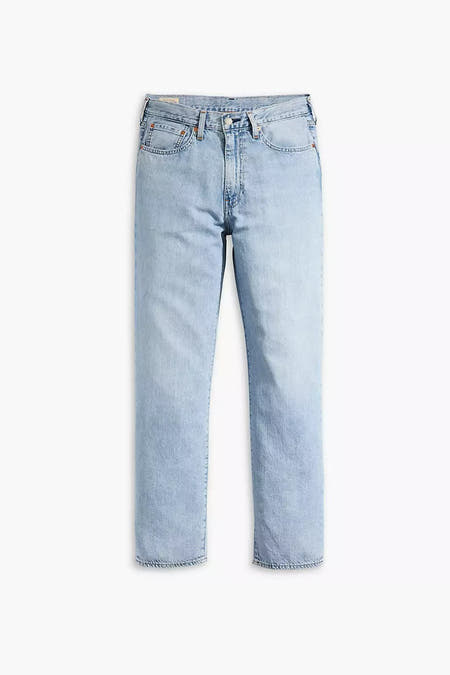 Jean droit en denim bleu clair de Levi's, avec un style classique à cinq poches.