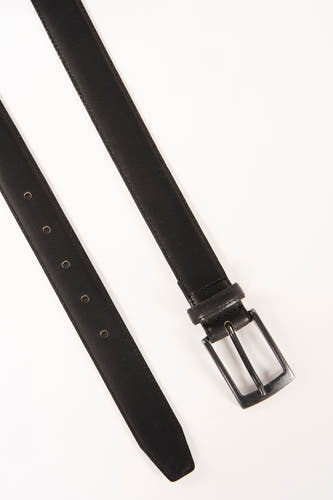 Ceinture noire de Petrol Industries avec boucle et motif en argent.