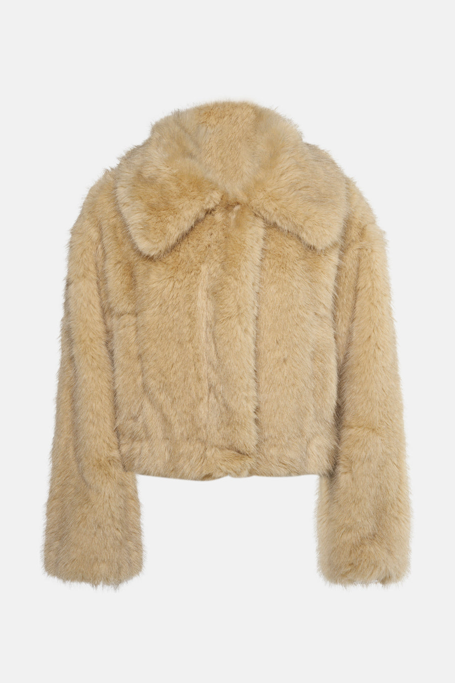 Manteau court bleu de TOPSHOP, avec une texture douce et un col.