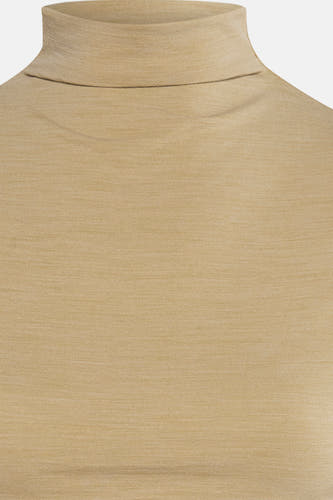 T-shirt vert avec manches longues de TOPSHOP, avec un col en forme de col et une texture subtile.