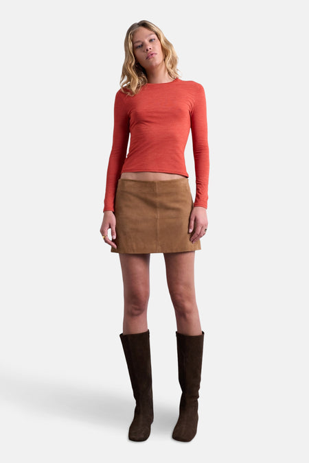 Top uni manche longue Orange - TOPSHOP