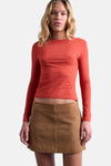 Top uni manche longue Orange - TOPSHOP