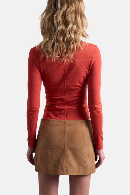 Top uni manche longue Orange - TOPSHOP