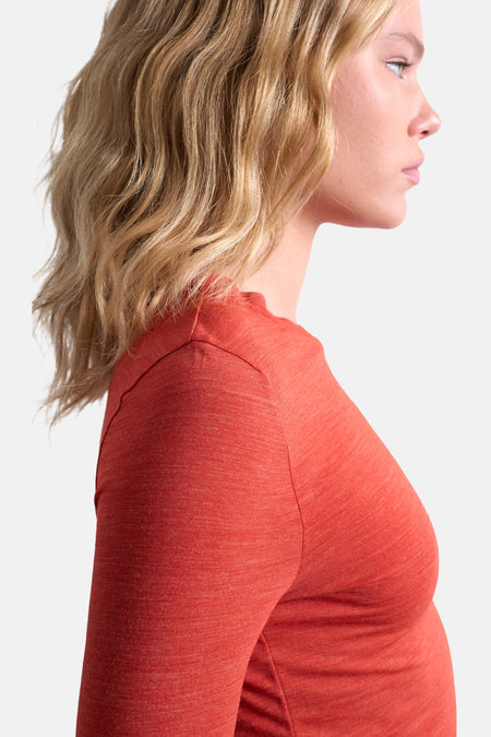 Top uni manche longue Orange - TOPSHOP