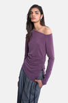 Top uni manche longue Mauve - TOPSHOP