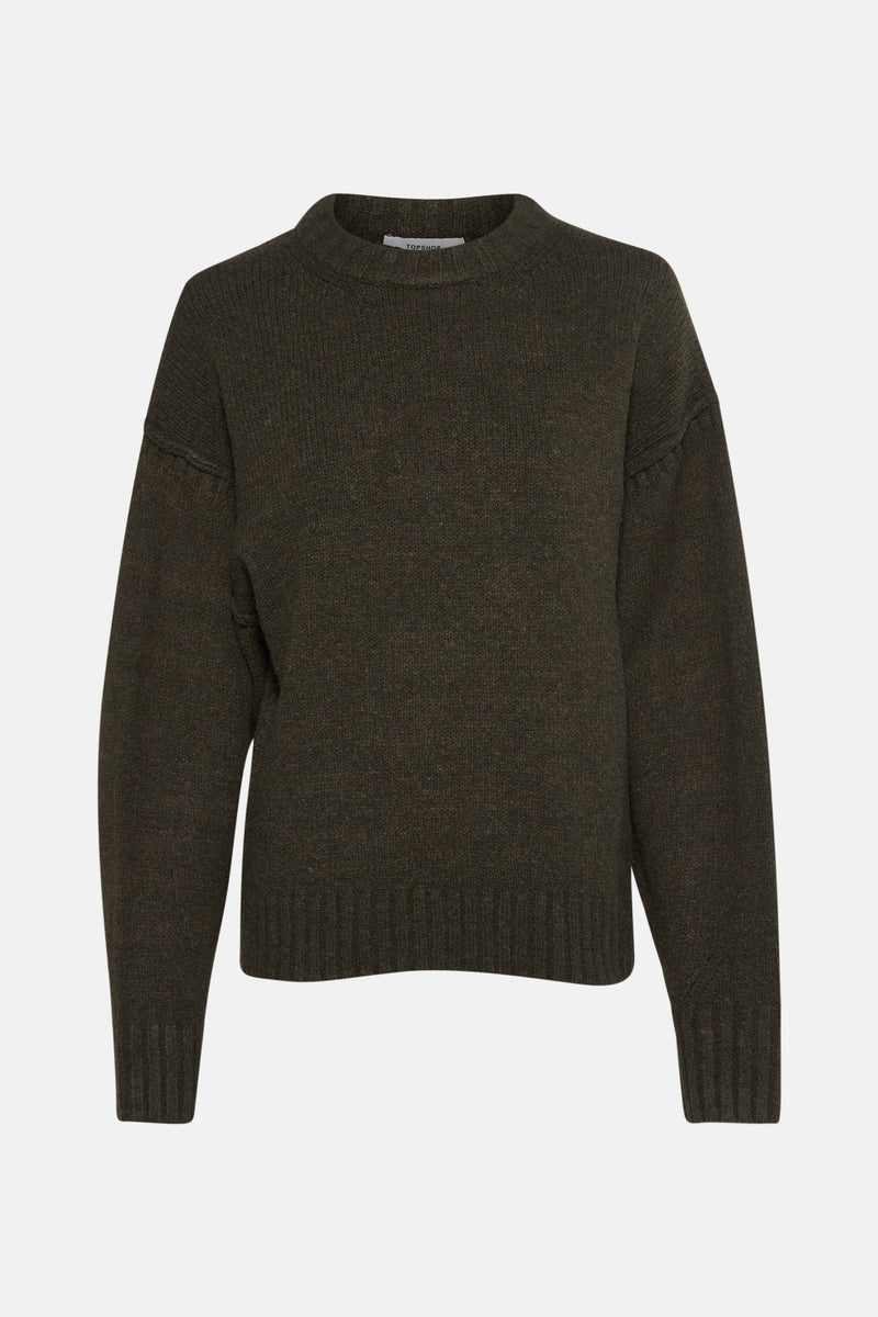 Pull col O Vert - TOPSHOP