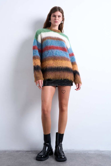 Pull à col rond - multicolore