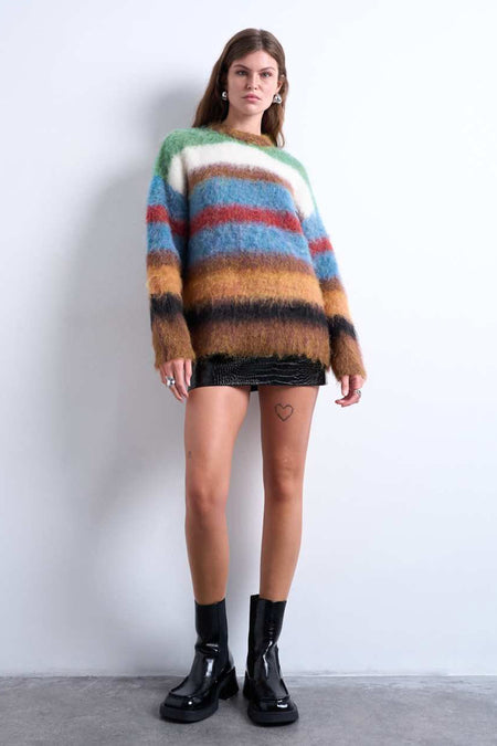 Pull à col rond - multicolore