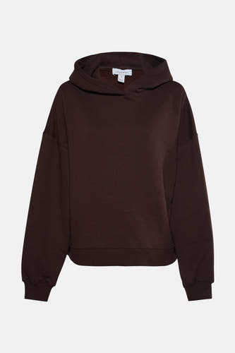 Gilet marron de TOPSHOP, avec des manches longues et un col et des poignets côtelés.