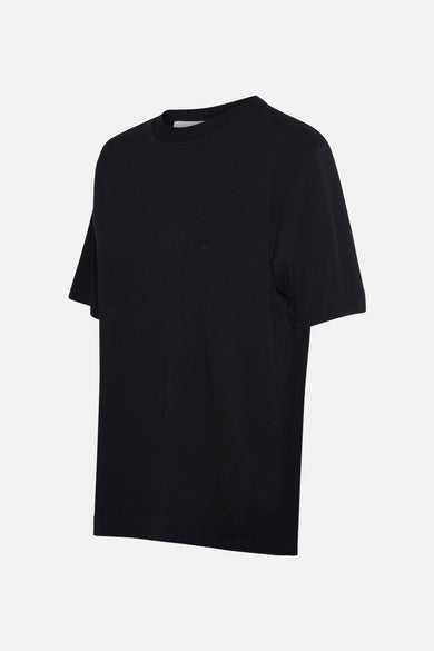 T-shirt noir à manches courtes de TOPSHOP, d'une couleur unie et terminé par un col rond.