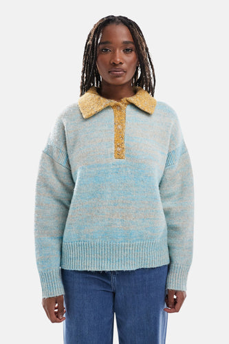 Pull col O bleu - TOPSHOP - TOPSHOP