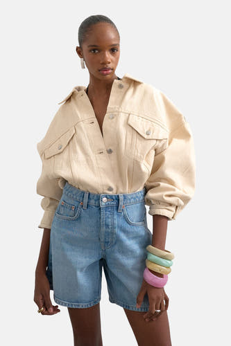 Short - light blue denim