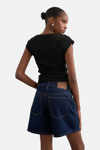 Short dark blue denim - TOPSHOP