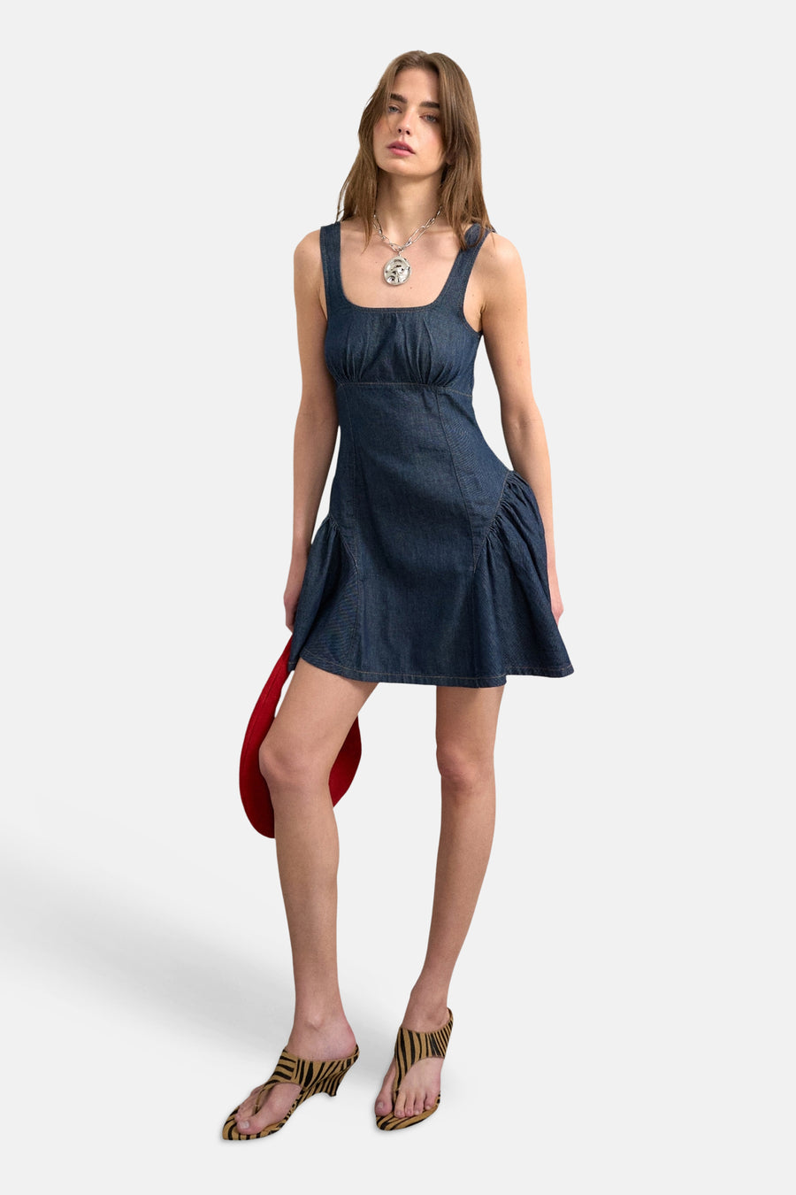 Robes sans manches dark blue denim - TOPSHOP