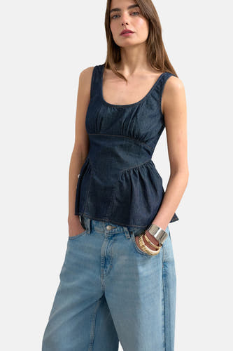 Chemisier (sans manches) mid blue denim - TOPSHOP