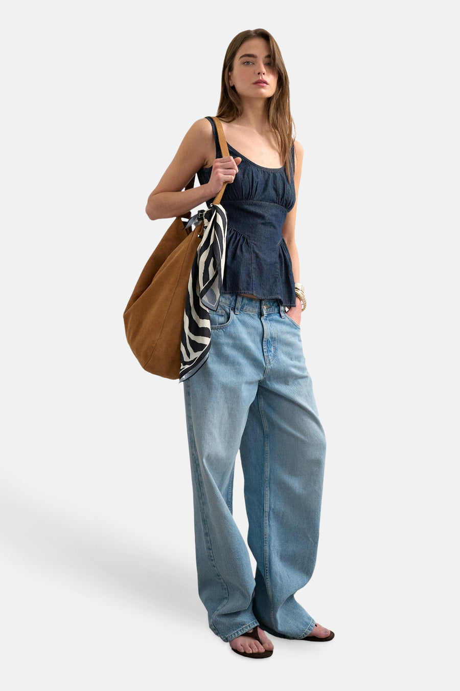 Chemisier (sans manches) mid blue denim - TOPSHOP