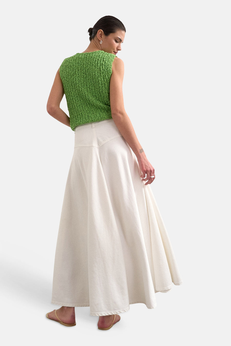 Jupe longue white denim - TOPSHOP