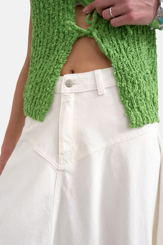 Jupe longue white denim - TOPSHOP