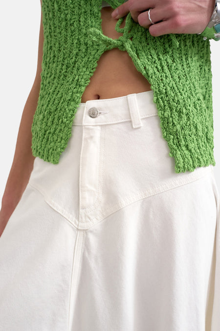 Jupe longue white denim - TOPSHOP