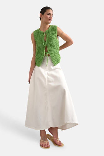 Jupe longue white denim - TOPSHOP