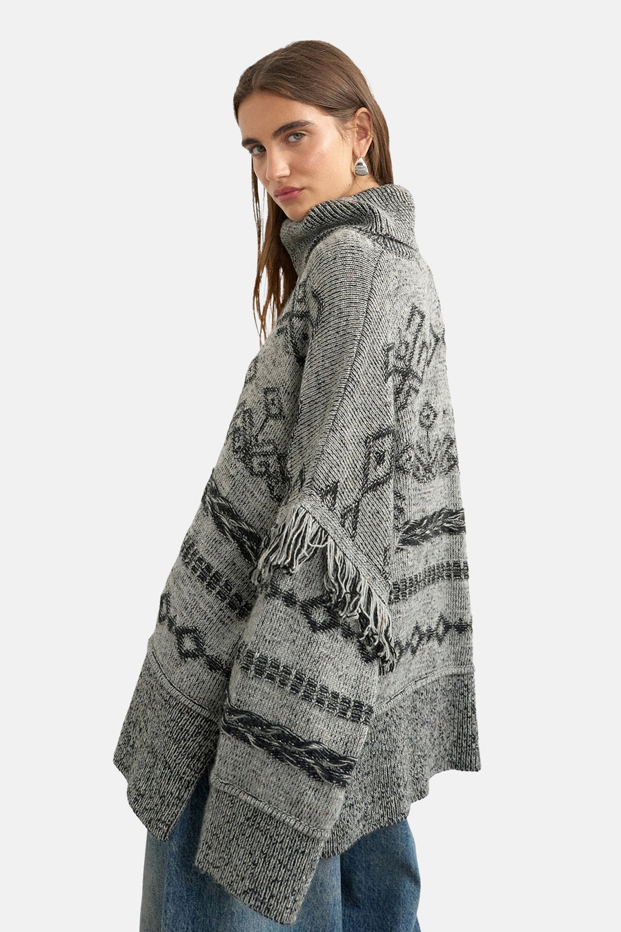 Pull col roulé gris - TOPSHOP