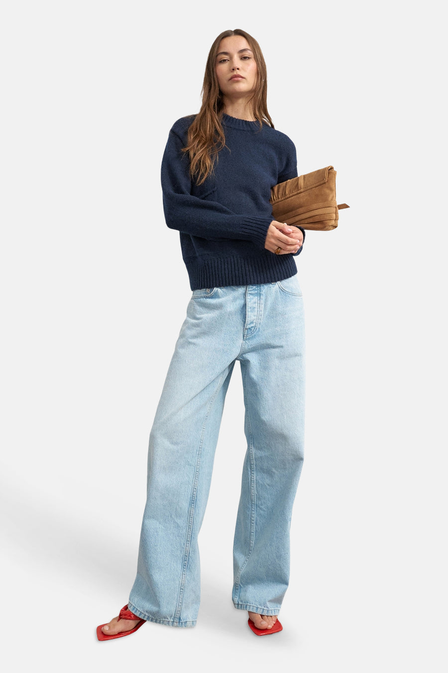 Pull col O bleu - TOPSHOP