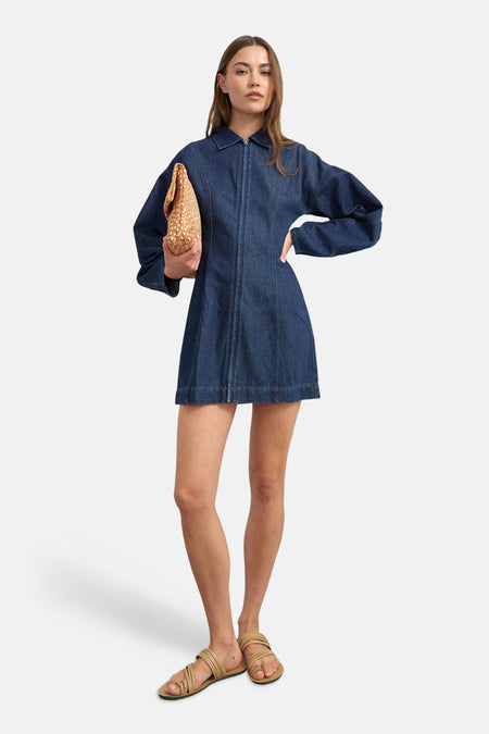 Robe à manches longues - Dark Blue Denim