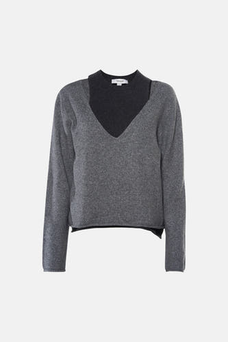 Pull col V - Grey