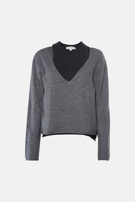 Pull col V - Grey