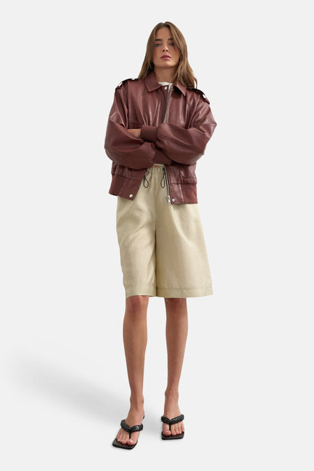 Veste en similicuir - Burgundy