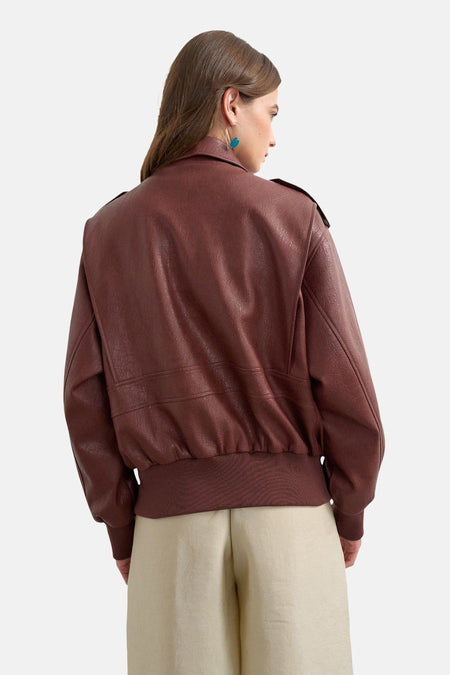 Veste en similicuir - Burgundy