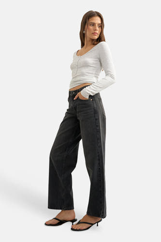 Jeans wide black denim - TOPSHOP
