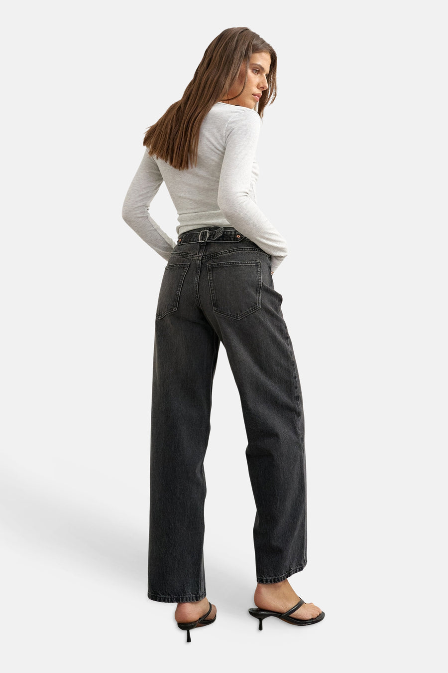 Jeans wide black denim - TOPSHOP