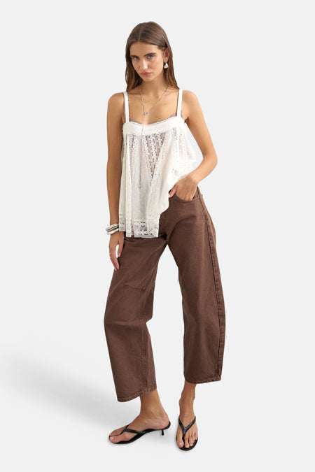 Jeans coloré - brun