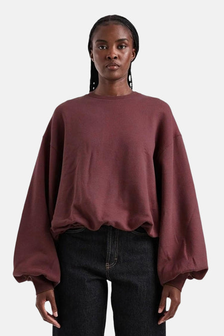 Sweat col O - Brun