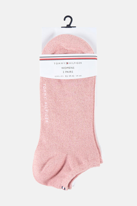 Roze damessokken van TOMMY JEANS, met subtiel logo in dezelfde kleur.