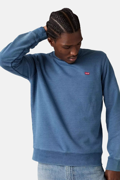 Gilet bleu avec col rond de Levi's®, couleur unie et manches longues.