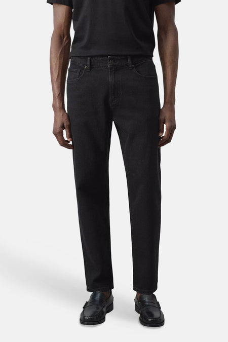 Jeans tapered black denim - MANGO
