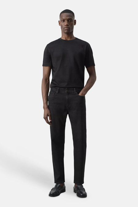 Jeans tapered black denim - MANGO