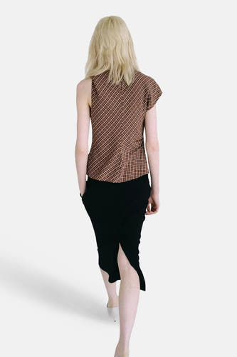 Blouse à manches longues - brun