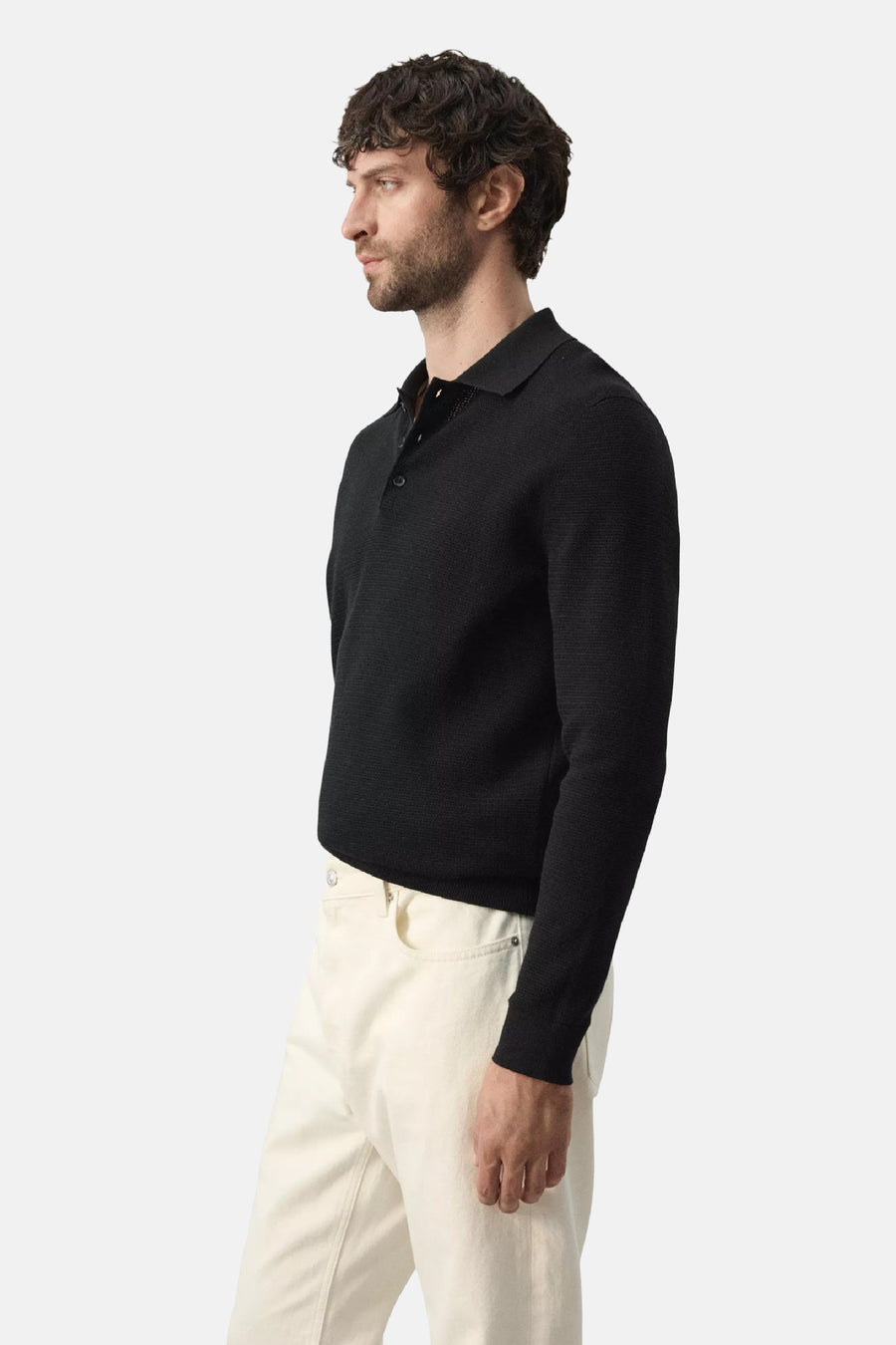 Pull col V - noir