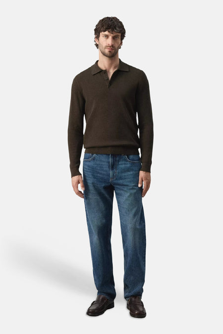 Pull col V - brun